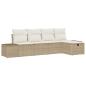 Preview: 5-teiliges Garten Sofa Set mit Kissen Beige Poly Rattan