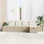Preview: 5-teiliges Garten Sofa Set mit Kissen Beige Poly Rattan