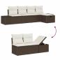 Preview: ARDEBO.de - 6-teiliges Garten Sofa Set mit Kissen Braun Poly Rattan