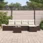 Preview: 6-teiliges Garten Sofa Set mit Kissen Braun Poly Rattan