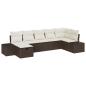 Preview: 7-teiliges Garten Sofa Set mit Kissen Braun Poly Rattan