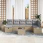 Preview: 8-teiliges Garten Sofa Set mit Kissen Beige Poly Rattan