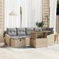 Preview: ARDEBO.de - 7-teiliges Garten Sofa Set mit Kissen Beige Poly-Rattan