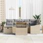 Preview: 7-teiliges Garten Sofa Set mit Kissen Beige Poly-Rattan
