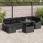 Preview: ARDEBO.de - Gartensofa-set 8 stk. Schwarz Poly-Rattan