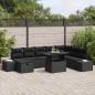 Preview: ARDEBO.de - Gartensofa-set 9 Stk. Schwarz Poly-Rattan
