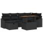 Preview: 7-teiliges Garten-Sofaset mit Kissen Schwarz Poly-Rattan