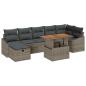 Preview: ARDEBO.de - 8-teilige Garten Sofa Set mit Kissen Grau Poly Rattan