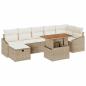 Preview: 8-teiliges Garten Sofa Set mit Kissen Beige Poly Rattan