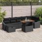 Preview: ARDEBO.de - Garten-Sofa-Set 8 Stk. Schwarz Poly-Rattan