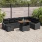 Preview: ARDEBO.de - Garten-Sofa-Set 9 stk. Schwarz Poly-Rattan