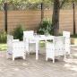 Preview: ARDEBO.de - 5-teiliges Garten-Essgruppen Set Weiß Poly-Rattan