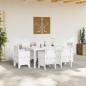 Preview: 7-teiliges Garten Esszimmer Set Weiß Poly-Rattan
