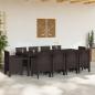 Preview: 11-teiliges Garten Essgruppe mit Kissen Braun Poly Rattan