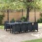 Preview: ARDEBO.de - 9-teiliges Garten Essset Anthrazit Poly-Rattan