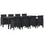 Preview: 9-teiliges Garten Essset Anthrazit Poly-Rattan