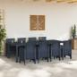 Preview: 9-teiliges Garten Essset Anthrazit Poly-Rattan