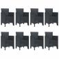 Preview: 9-teiliges Garten Essset Anthrazit Poly-Rattan