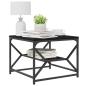 Preview: Schwarzer Eichen Couchtisch mit Regal, 51x50x40 cm, aus Holzwerkstoff
