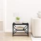 Preview: Schwarzer Eichen Couchtisch mit Regal, 51x50x40 cm, aus Holzwerkstoff