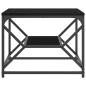 Preview: Schwarzer Eichen Couchtisch mit Regal, 51x50x40 cm, aus Holzwerkstoff