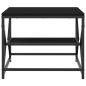 Preview: Schwarzer Eichen Couchtisch mit Regal, 51x50x40 cm, aus Holzwerkstoff