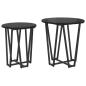 Preview: Beistelltischset aus 2 - Schwarze Eiche MDF und Metall
