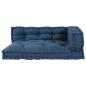 Preview: Pallet Sofa Kissen mit Arm- und Rückenstütze - Blaues Stoff