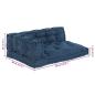 Preview: Pallet Sofa Kissen mit Arm- und Rückenstütze - Blaues Stoff