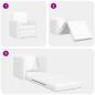 Preview: Boden-Sofa-Bett 2-in-1 Weiß 74x77x81 cm Kunstleder