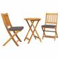Preview: 3-teiliges Garten Bistro Set - solides Akazienholz