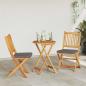 Preview: 3-teiliges Garten Bistro Set - solides Akazienholz