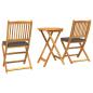 Preview: 3-teiliges Garten Bistro Set - solides Akazienholz