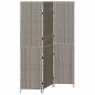 Preview: Raumteiler 3 Panels Faltbar Grau 147x180 cm Poly Rattan