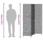Preview: Raumteiler 3 Panels Faltbar Grau 147x180 cm Poly Rattan