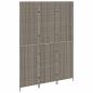 Preview: Raumteiler 3 Panels Faltbar Grau 147x180 cm Poly Rattan