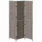 Preview: Raumteiler 3 Panels Faltbar Grau 147x180 cm Poly Rattan