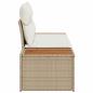Preview: 2-Sitzer Garten-Sofa mit Kissen Beige Poly Rattan