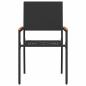 Preview: Stapelbare Gartenstühle mit Kissen - 2-Teiliges Set in Schwarz Poly Rattan