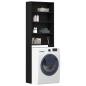 Preview: Waschmaschinen-Schrank Schwarz-Eiche 64x24x190 cm MDF
