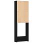 Preview: Waschmaschinen-Schrank Schwarz-Eiche 64x24x190 cm MDF