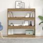 Preview: ARDEBO.de - Bücherregal/Raumteiler in handwerklicher Eiche - 100x30x103cm, aus Holzwerkstoff