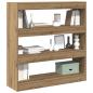 Preview: Bücherregal/Raumteiler in handwerklicher Eiche - 100x30x103cm, aus Holzwerkstoff