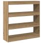 Preview: Bücherregal/Raumteiler in handwerklicher Eiche - 100x30x103cm, aus Holzwerkstoff