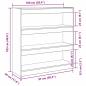 Preview: Bücherregal/Raumteiler in handwerklicher Eiche - 100x30x103cm, aus Holzwerkstoff