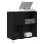 Preview: Record Cabinet Schwarz Eiche 84,5x38x90 cm Holzwerkstoff