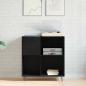 Preview: Record Cabinet Schwarz Eiche 84,5x38x90 cm Holzwerkstoff