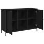 Preview: Fernsehcabinet Schwarzes Eichenholz 101x35x65 cm Holzwerkstoff und Stahl