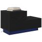 Preview: Nachttisch mit LED-Lichtern Schwarz Eiche 70 x 36 x 40,5 cm