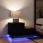 Preview: Nachttisch mit LED-Lichtern Schwarz Eiche 70 x 36 x 40,5 cm
